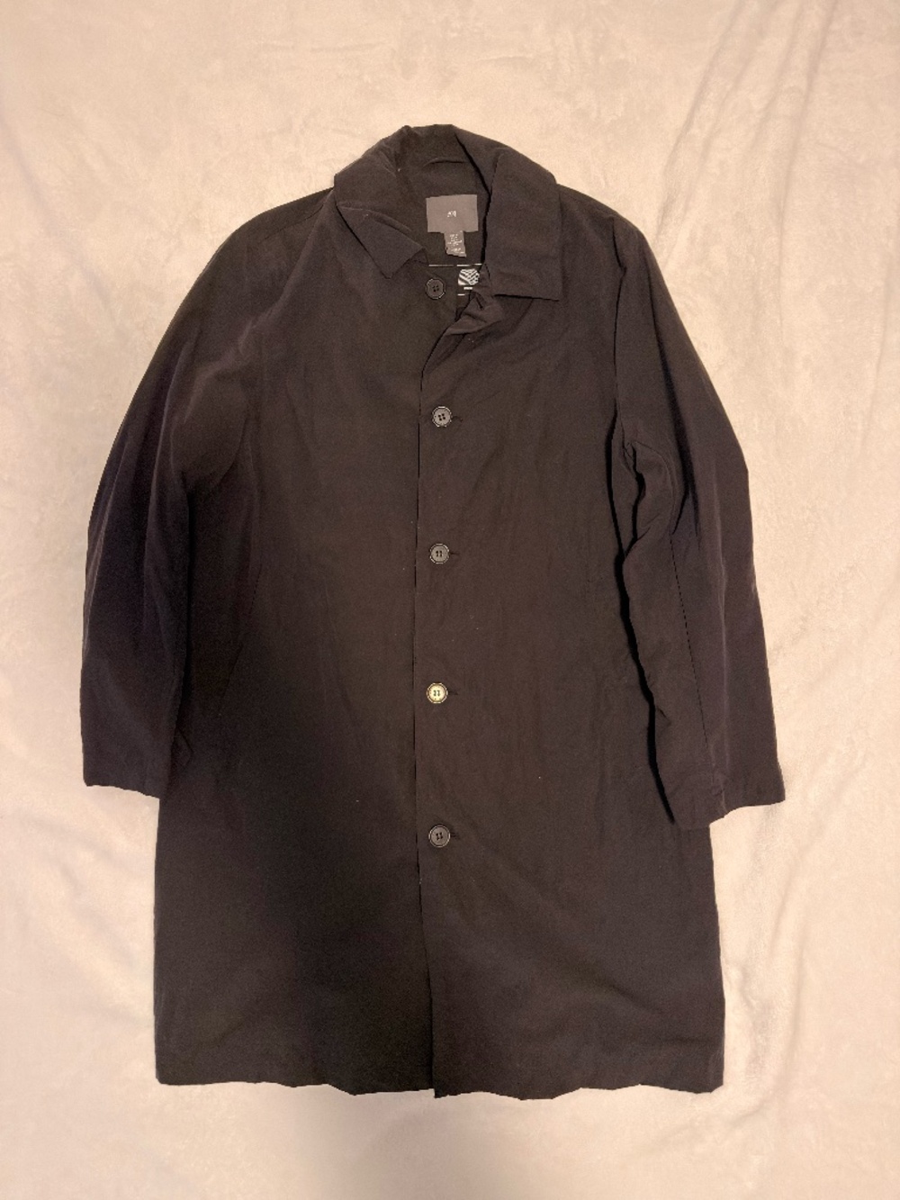 H&M Men’s Black Water Repellent Windproof Car Coat Jacket Size M